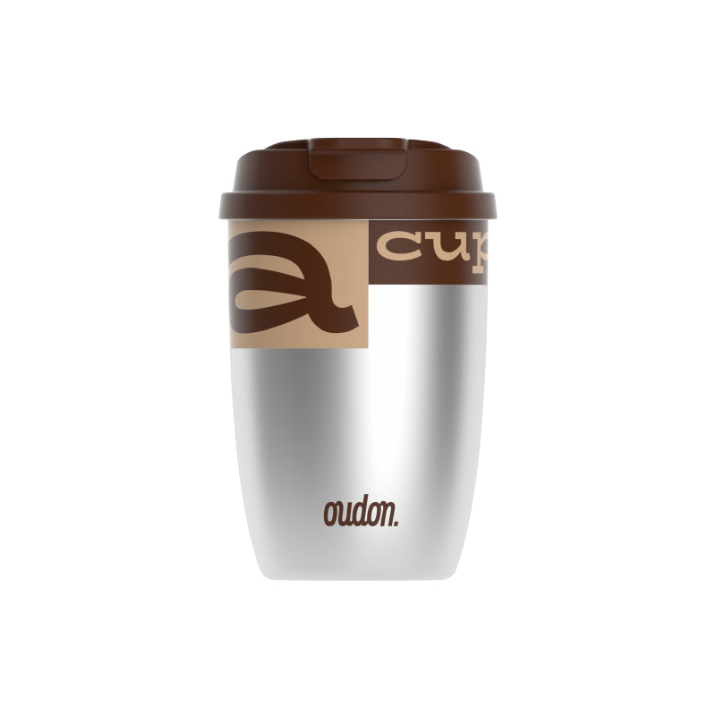 OUDON保温杯不锈钢咖啡杯 外出携带简约 便携高颜值水杯随行杯 350ML